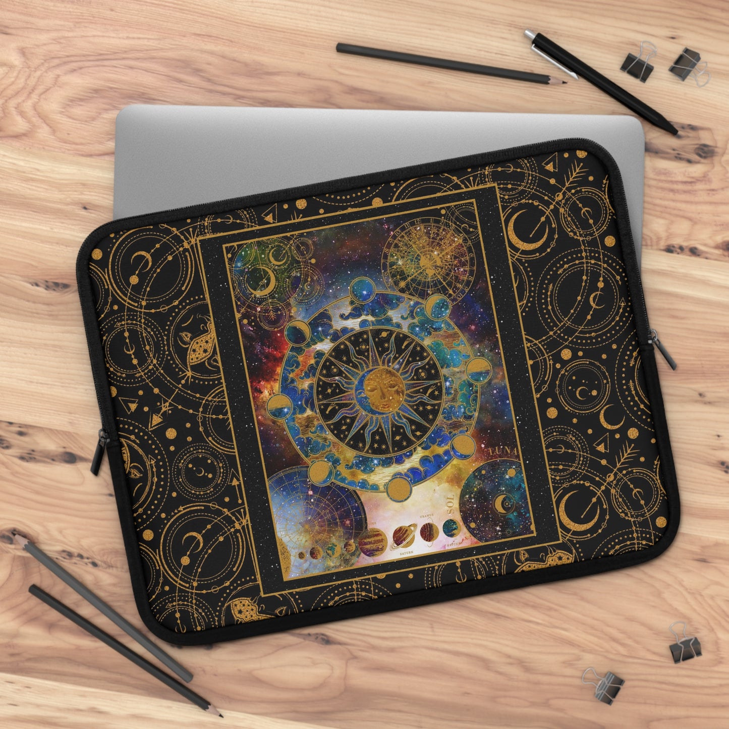Laptop Sleeve  (Sizes:  13", 15", 17) Cosmos - From In the Beginning Fabrics.