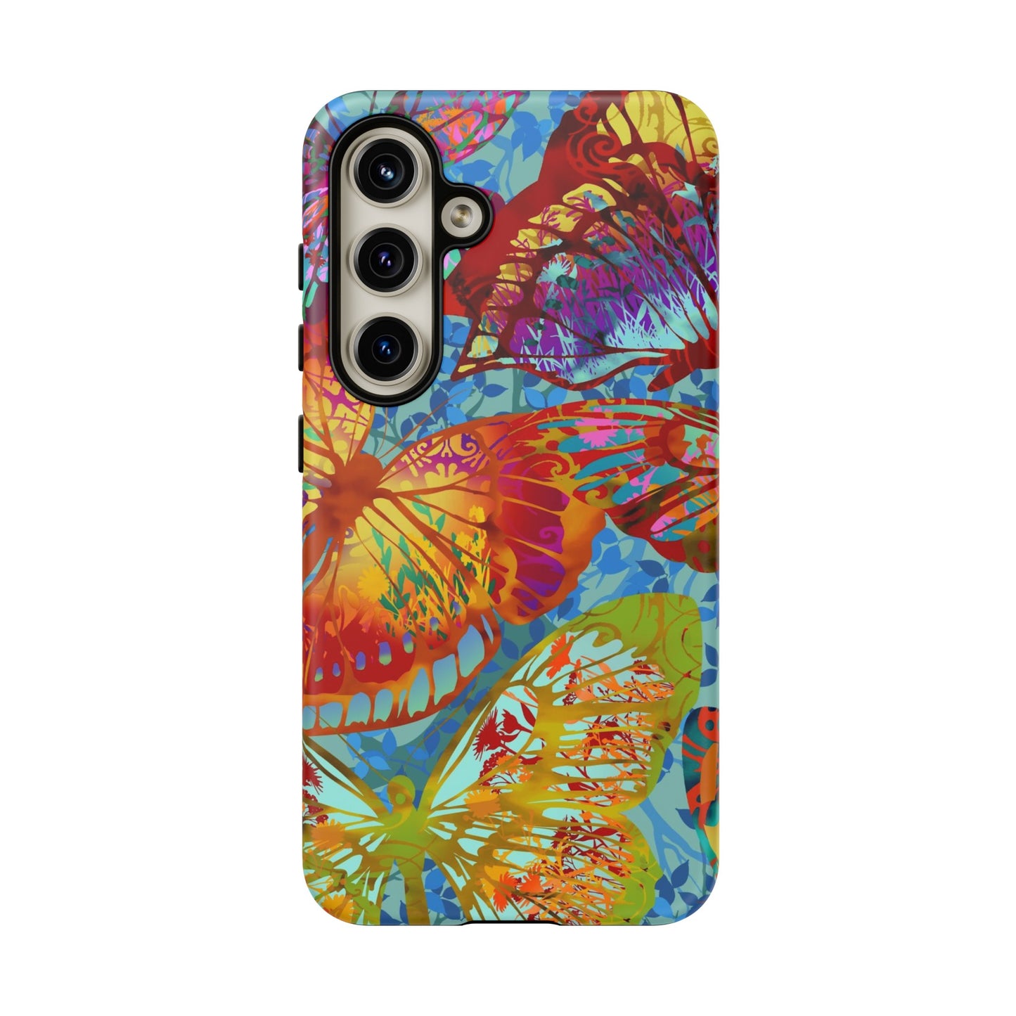 Samsung Galaxy Series Tough Case-Phone Case: Dreamscapes [Light Green Butterflies]