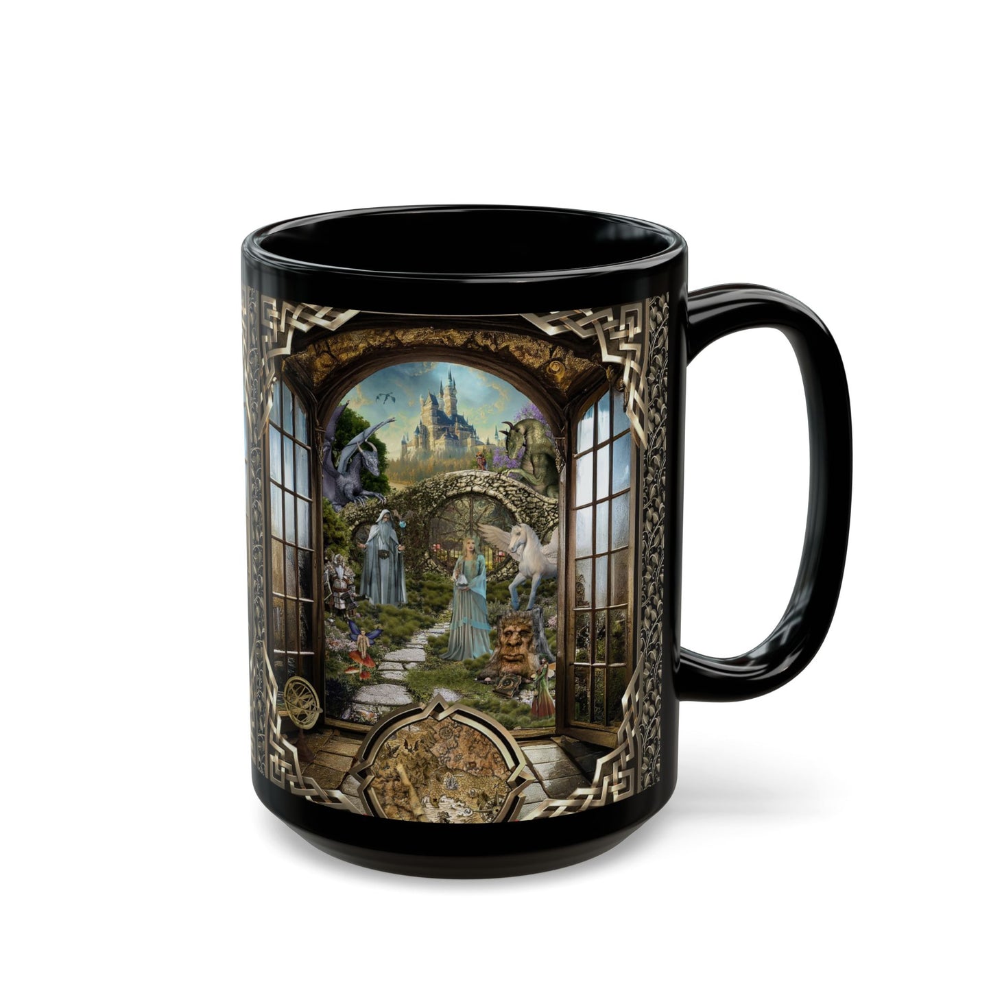Black Mug-15oz:  "Journey" Panel