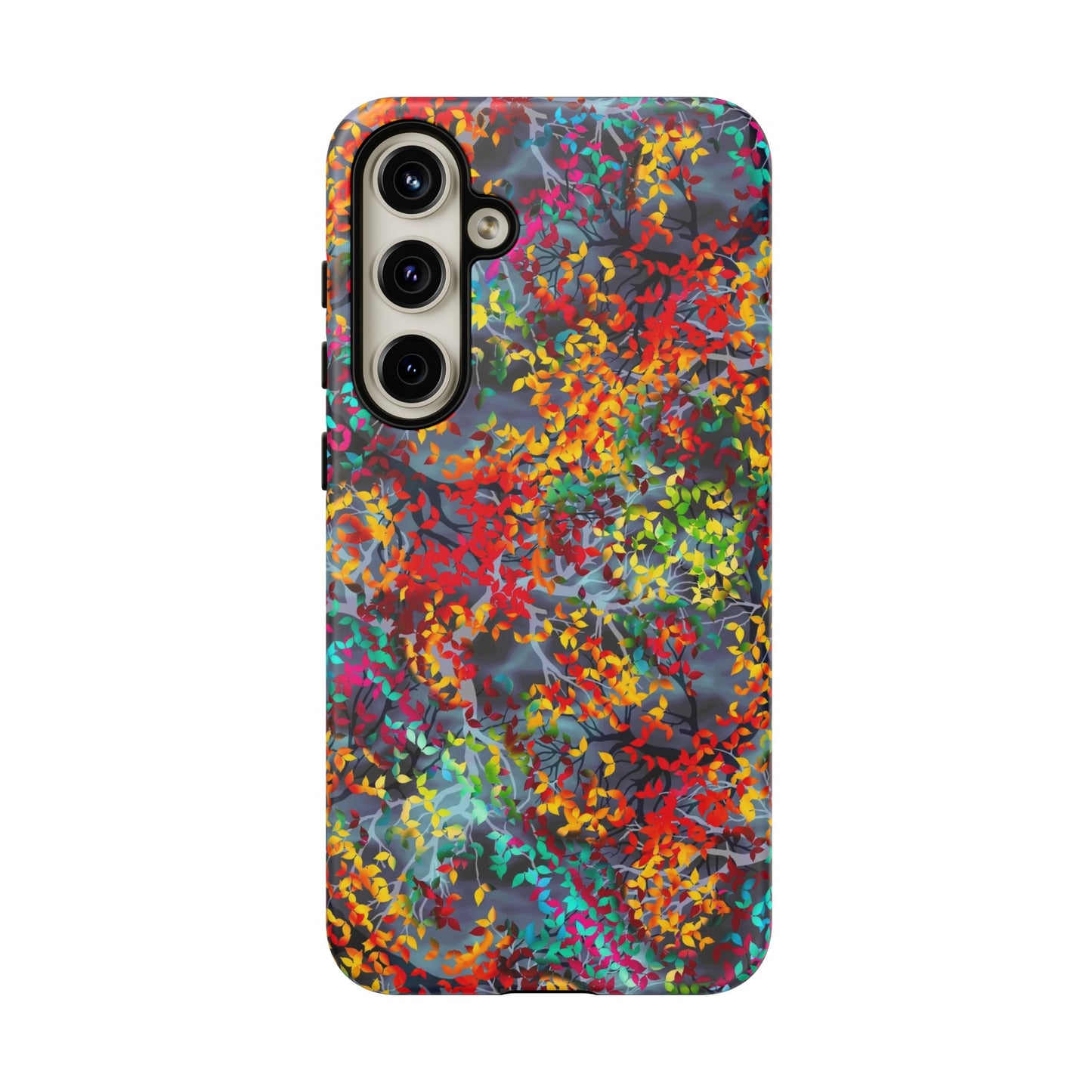 Samsung Galaxy Series Tough Case-Phone Case: Dreamscapes [Multi-Colored Leaves-Dark]