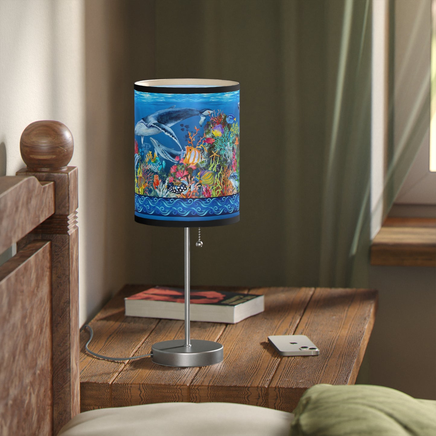 Table Lamp: Silver W/Black/Whitte/Grey Trim; The Sun, The Moon, and The Stars [Sun Panel]