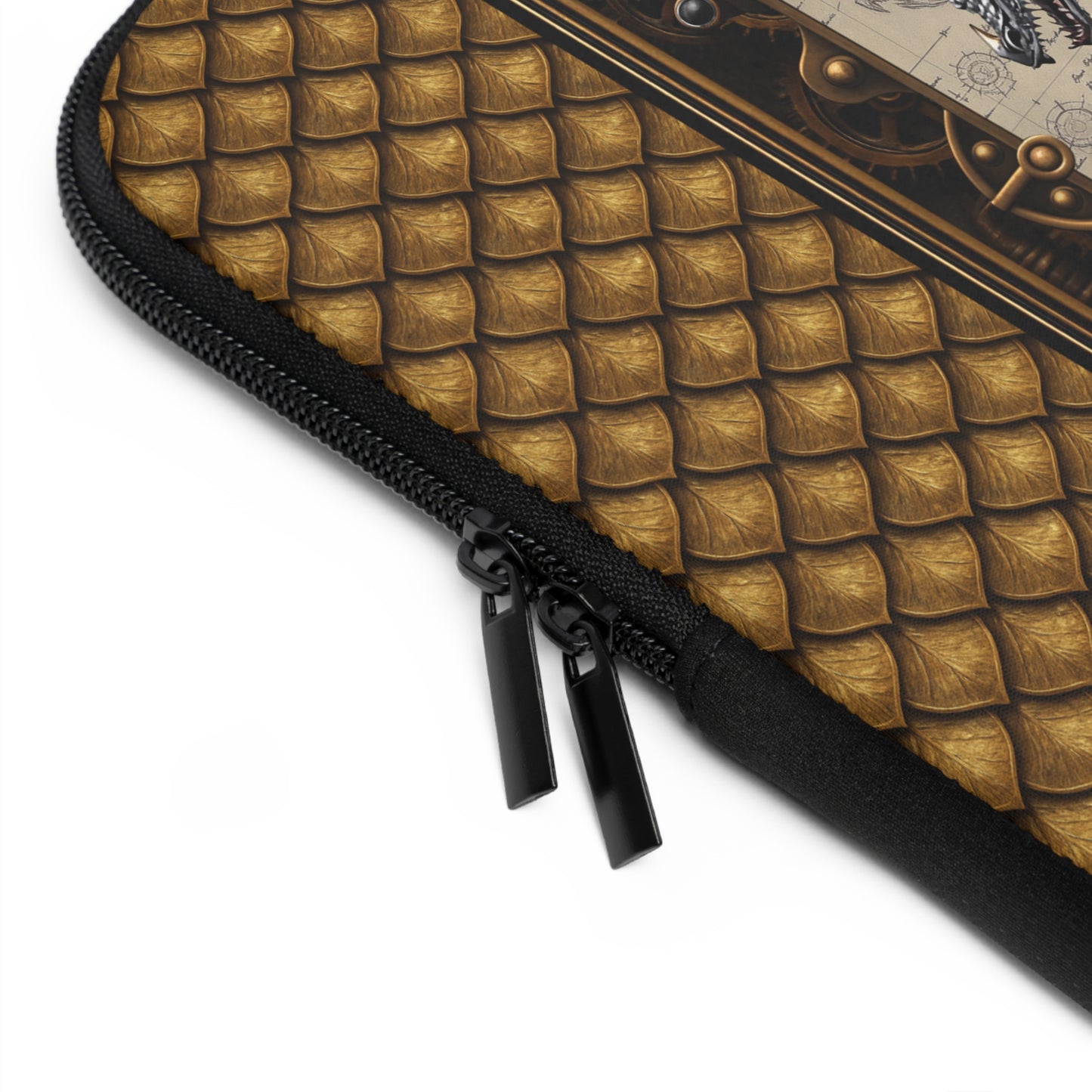 Laptop Sleeve (Sizes:  13", 15", 17"):  Steampunk Dragons [Clock/Wings]