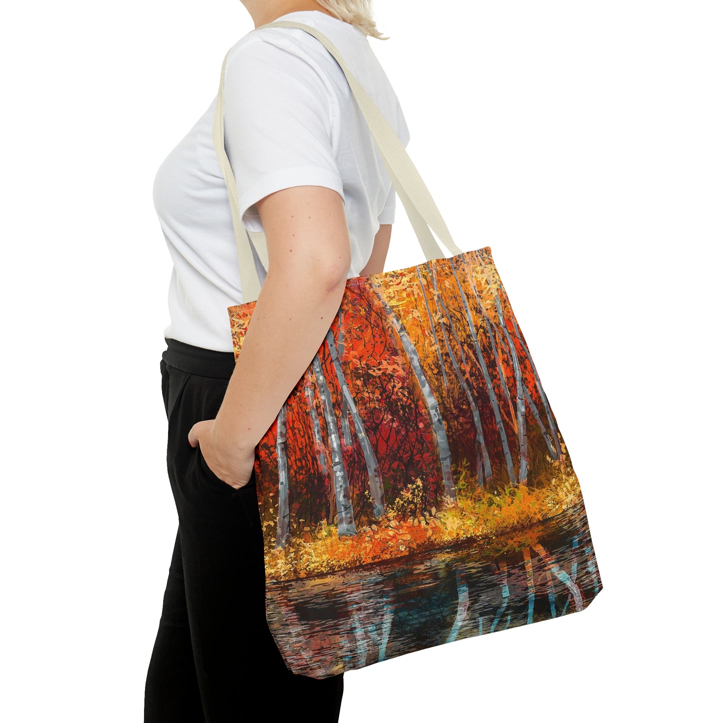 Tote Bag:  large-18x18;  "Year of Art" [Aspen Trees-2: Large Panel]