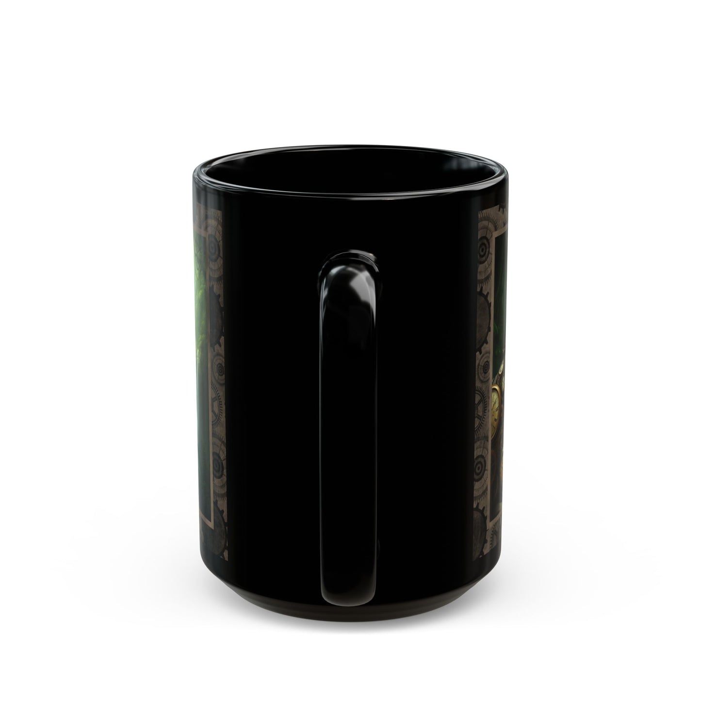 Black Mug-15oz:  "Steampunk Zebra" Panel