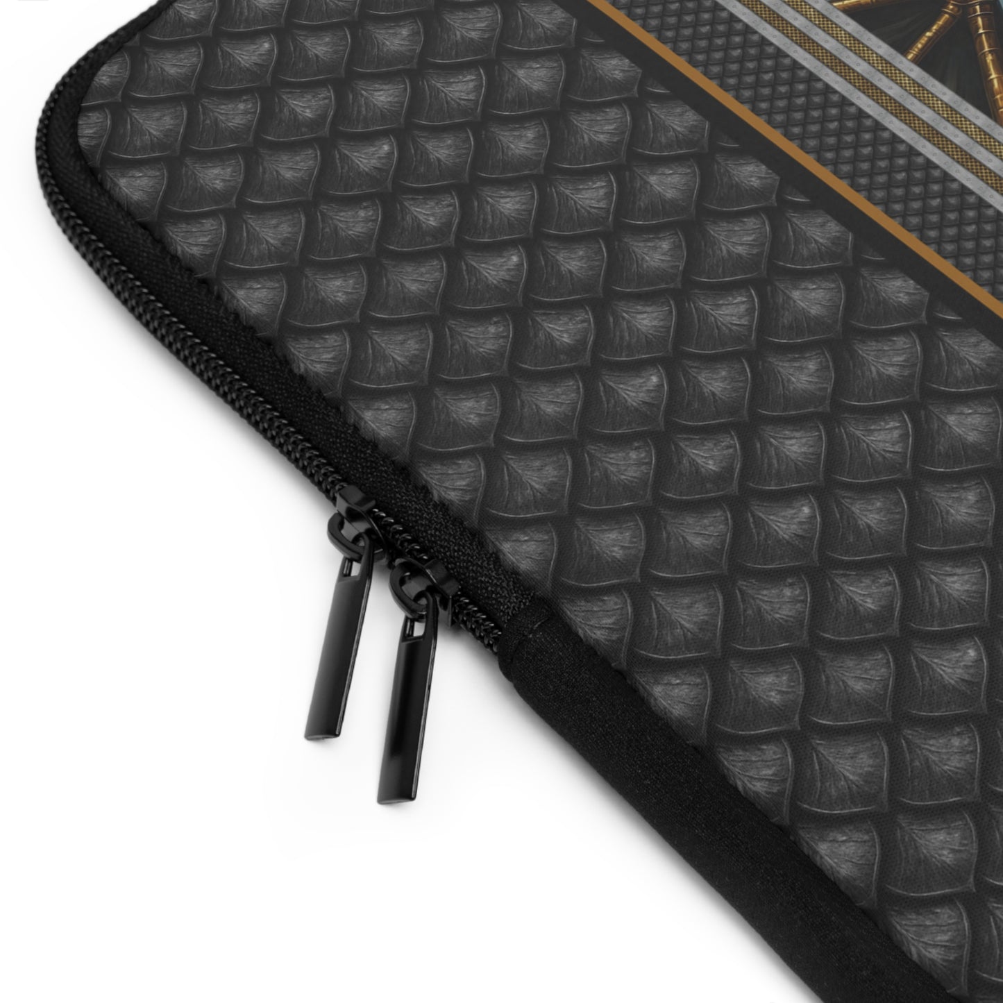 Laptop Sleeve (Sizes: 13", 15", 17"):  Steampunk Dragons [Dragon Panel W/Black Scales]