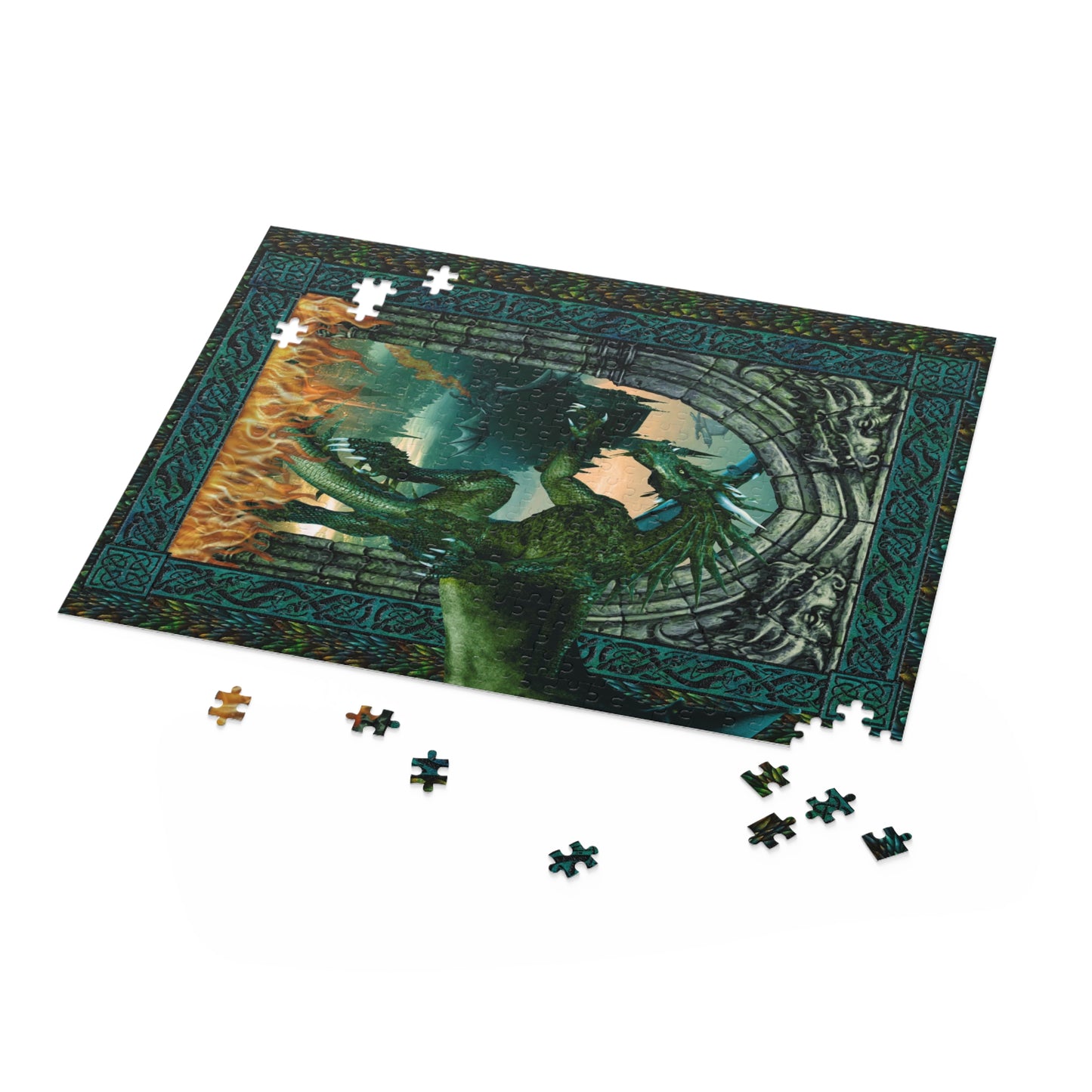 Jigsaw Puzzle (500 Pieces):  Emerald Dragons [Panel]