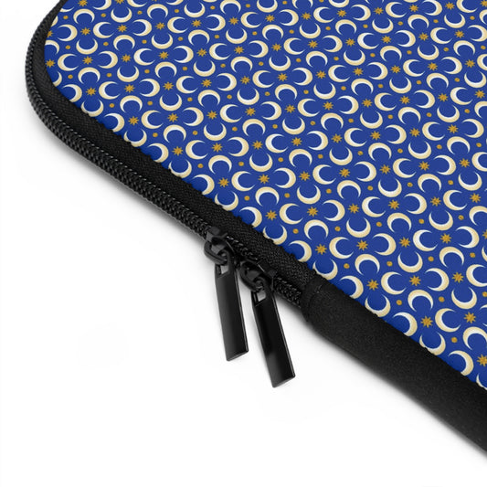 Laptop Sleeve:  Celestial [Blue Moons-Gold Stars]