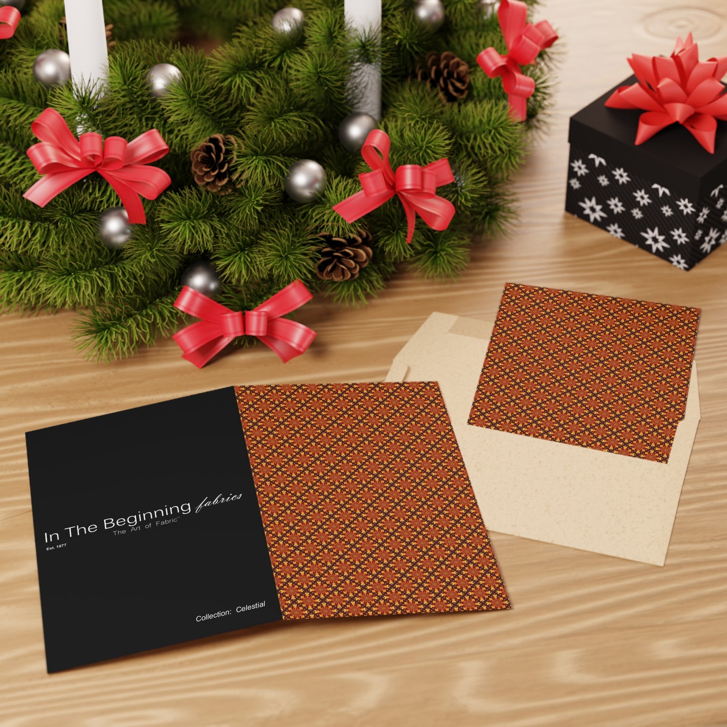 NOTE CARDS: CELSTIAL [Starbursts-Blue/Gold]