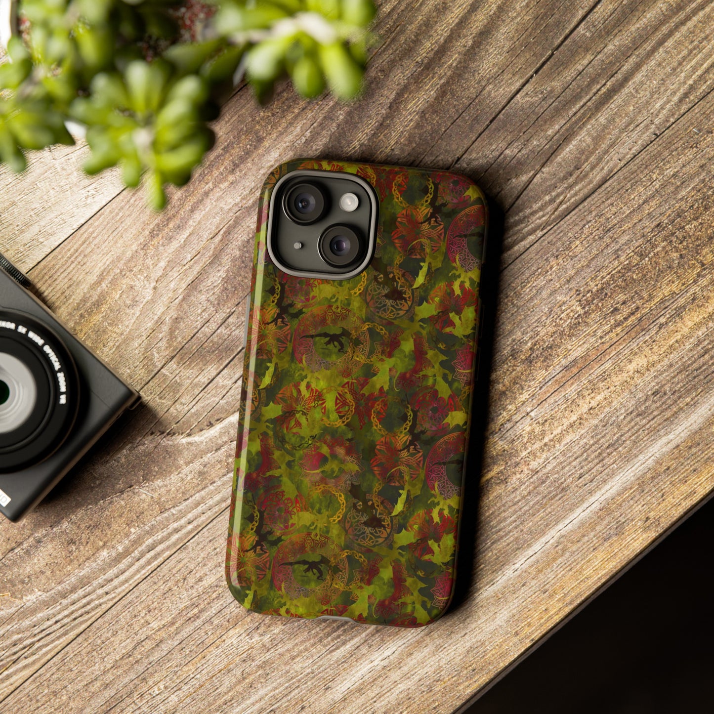 Samsung Galaxy Series Tough Case-Phone Case: Dragons [Green Panel]