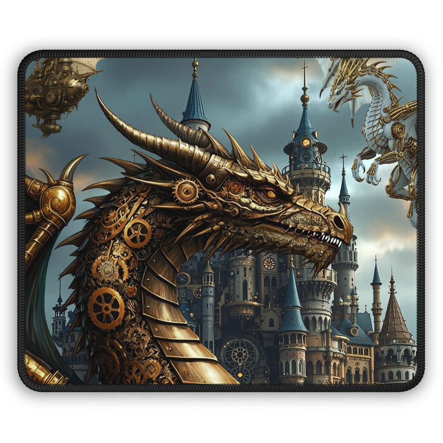 Mouse Pad-Gaming;  9x7:  Stampunk Dragons [Dagon Head]