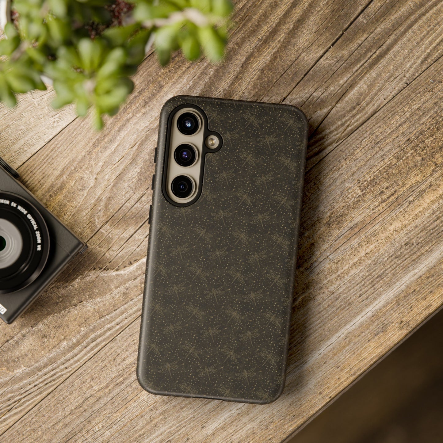 Samsung Galaxy Series Tough Case-Phone Case: The Sun, The Moon, And The Stars [Gold Dragonflies]