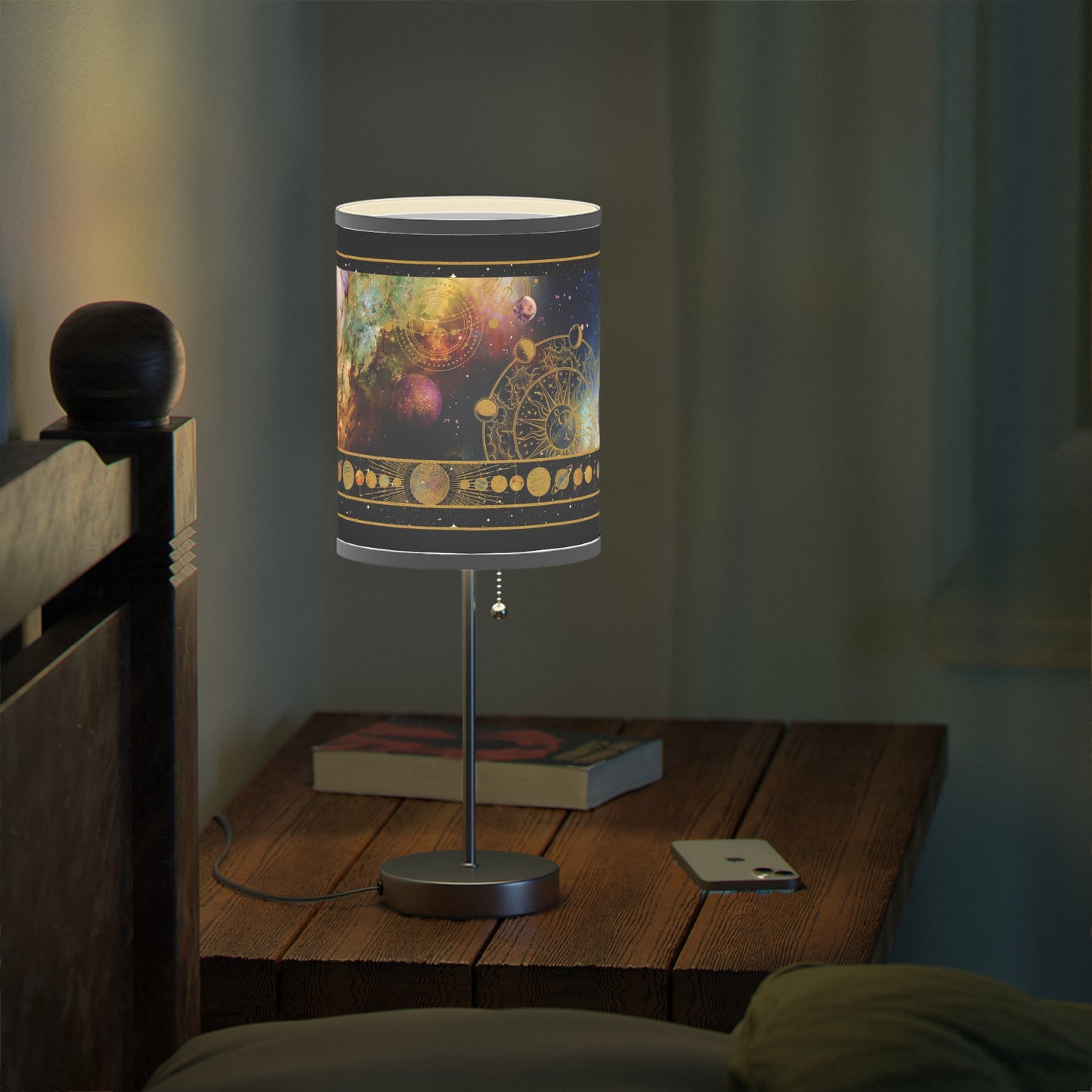 Table Lamp: Silver Base; "Cosmos"