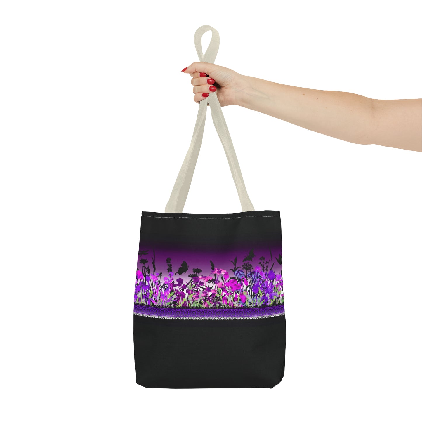 Tote Bag:  Large-18x18; Dreamscapes-Purple Border