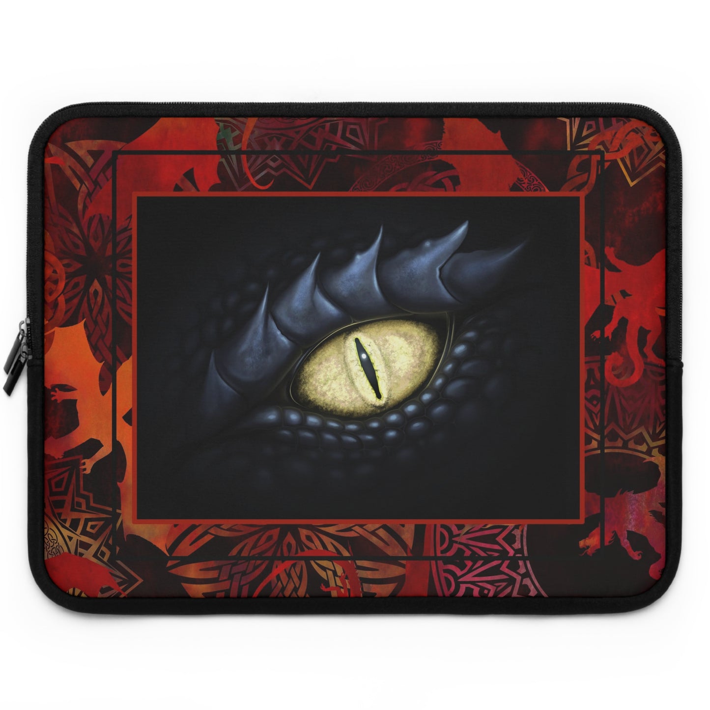 Laptop Sleeve  (Sizes:  13", 15", 17") - [Dragons:  Red Tonal-Black/White Eye]