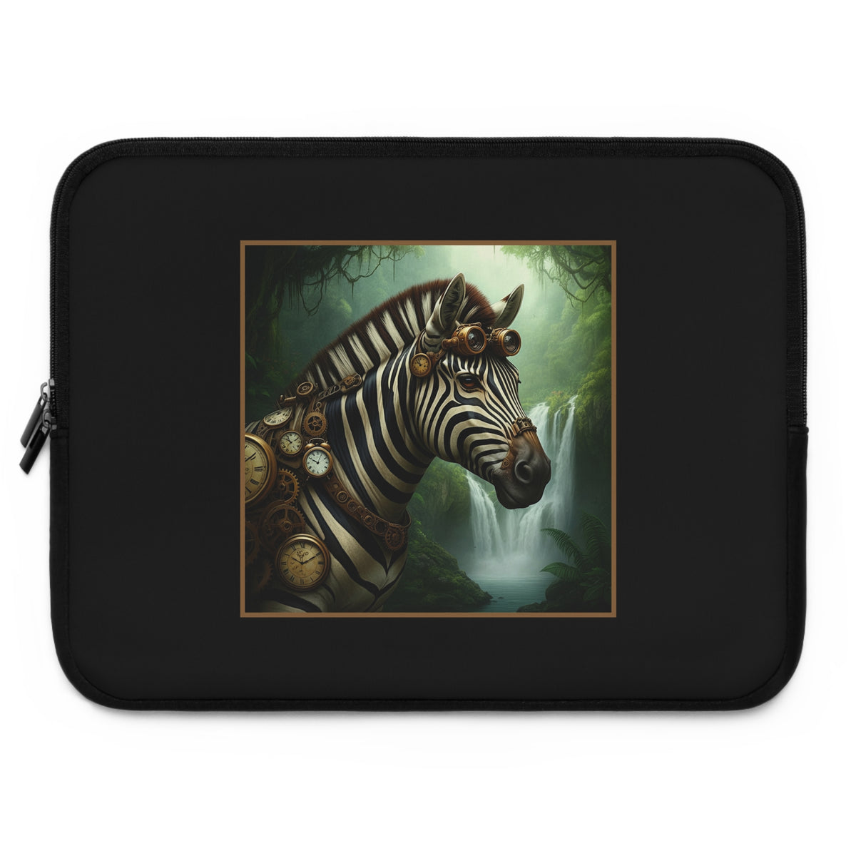 Laptop Sleeve (Sizes: 13", 15", 17"):  Steampunk Menagerie [Zebra]