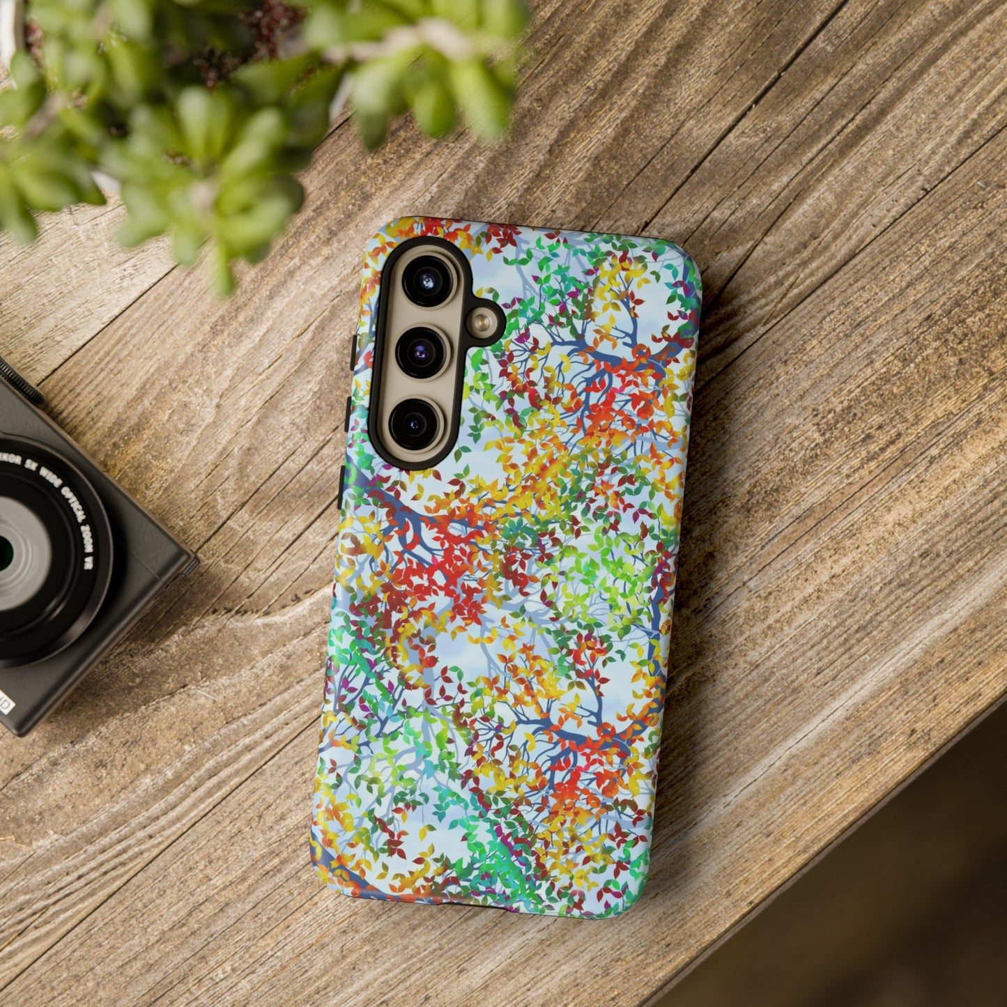 Samsung Galaxy Series Tough Case-Phone Case: Dreamscapes [Multi-Colored Leaves-Light]