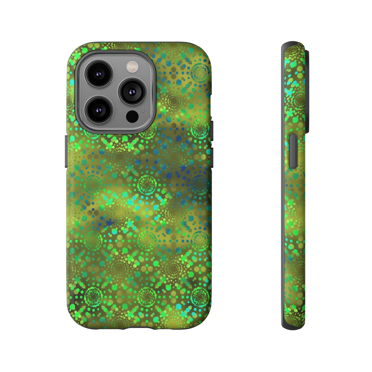 Apple I-Phone 14 (Series)-Tough Case-Phone Case: Dreamscapes [Green Kaleidoscopes]