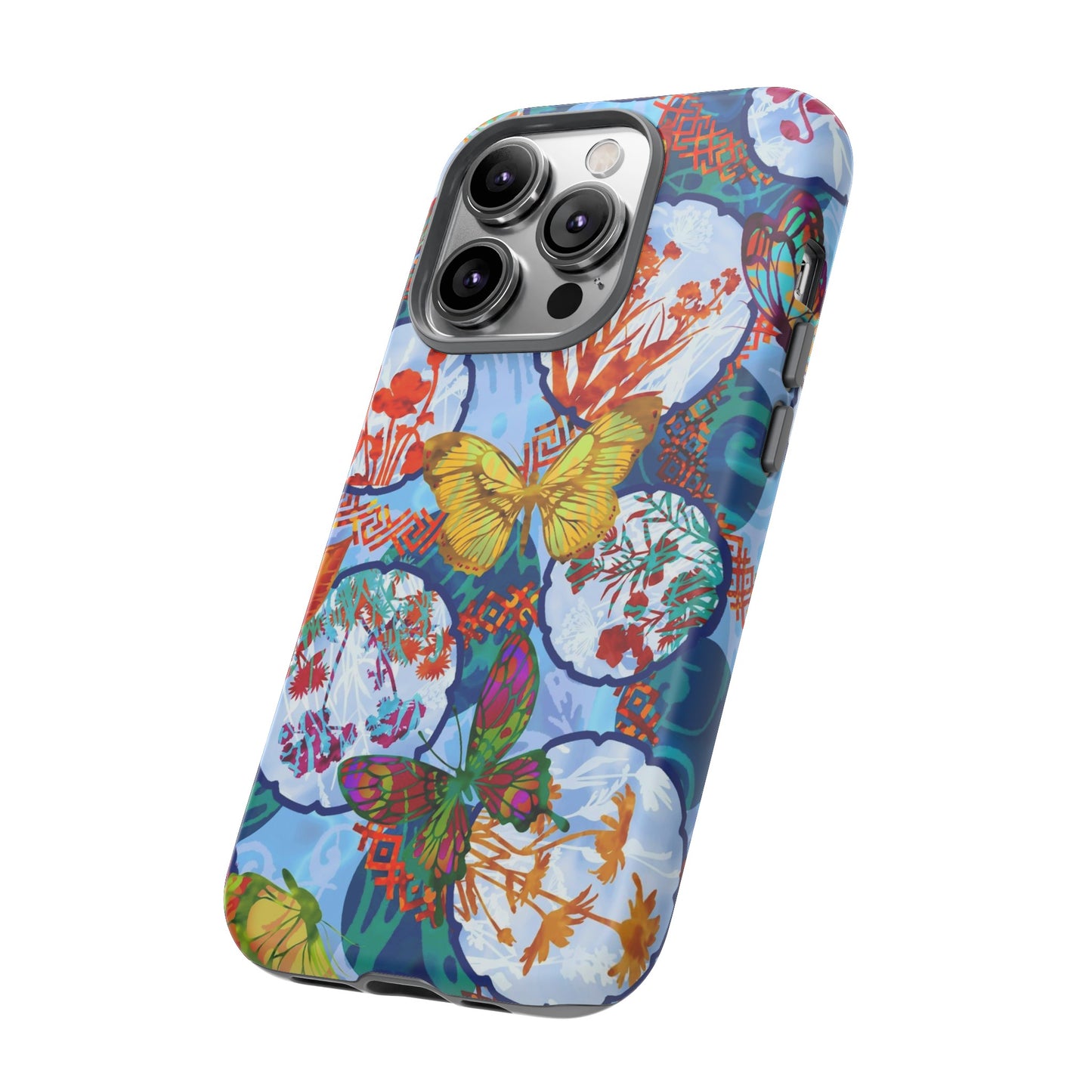 Apple I-Phone 14 (Series)-Tough Case-Phone Case: Dreamscapes [Light Blue Butterflies]