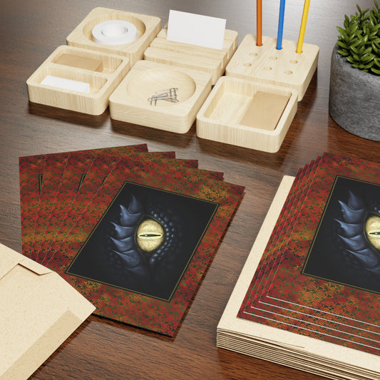 NOTE CARDS: DRAGONS [Black Eye-Red Flames]