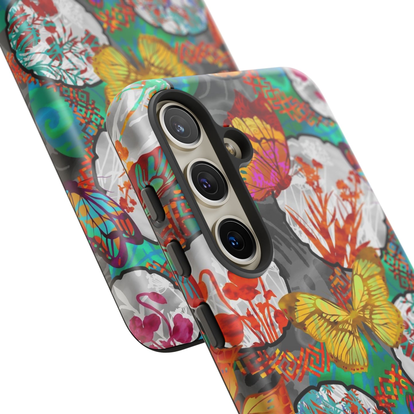 Samsung Galaxy Series Tough Case-Phone Case: Dreamscapes [Teal Green Butterflies]