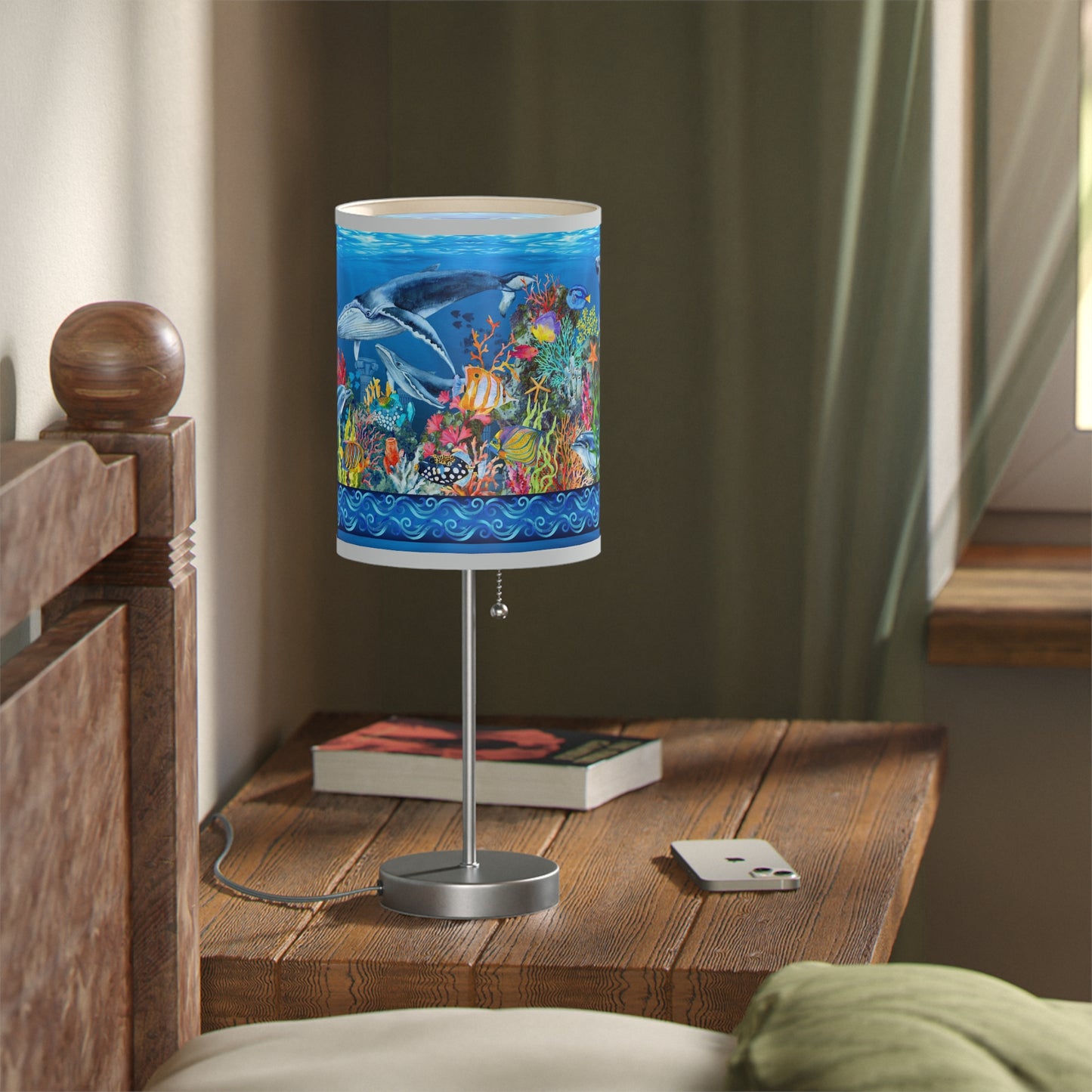 Table Lamp: Silver W/Black/Whitte/Grey Trim; The Sun, The Moon, and The Stars [Sun Panel]