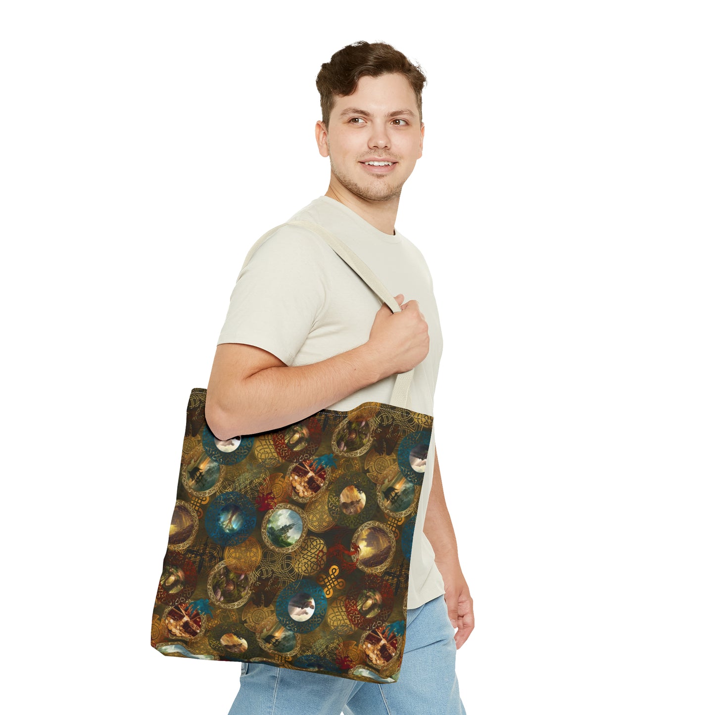 Tote Bag:  large-18x18;  "Legendary Journeys" [Circles Panel]