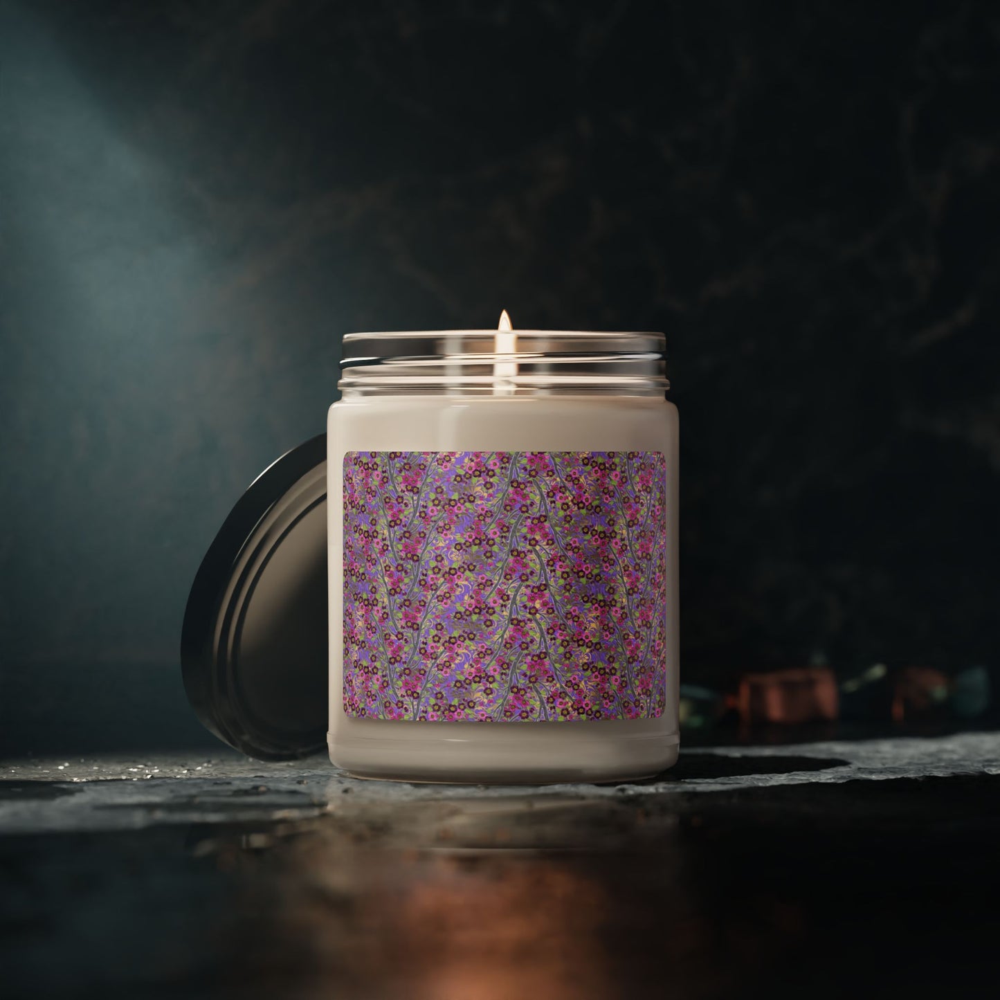 Scented Soy Candle:  Pastiche [Purple/Teal Tree Brach]