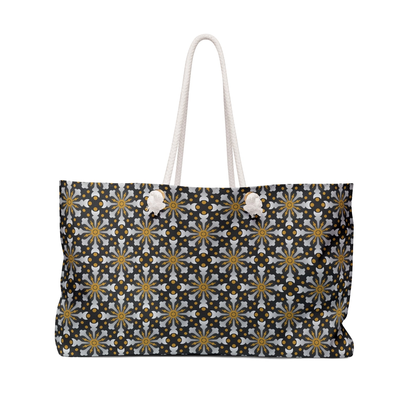 Weekender Tote Bag (Large):  Celestial [Black/Gold Sunbursts]