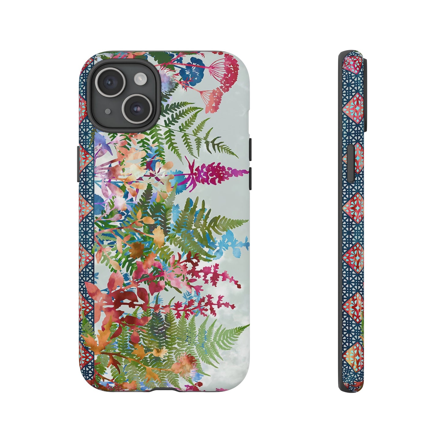 Apple I-Phone 15 (Series) Tough Case-Phone Case:  Haven [Lite Blue Border]