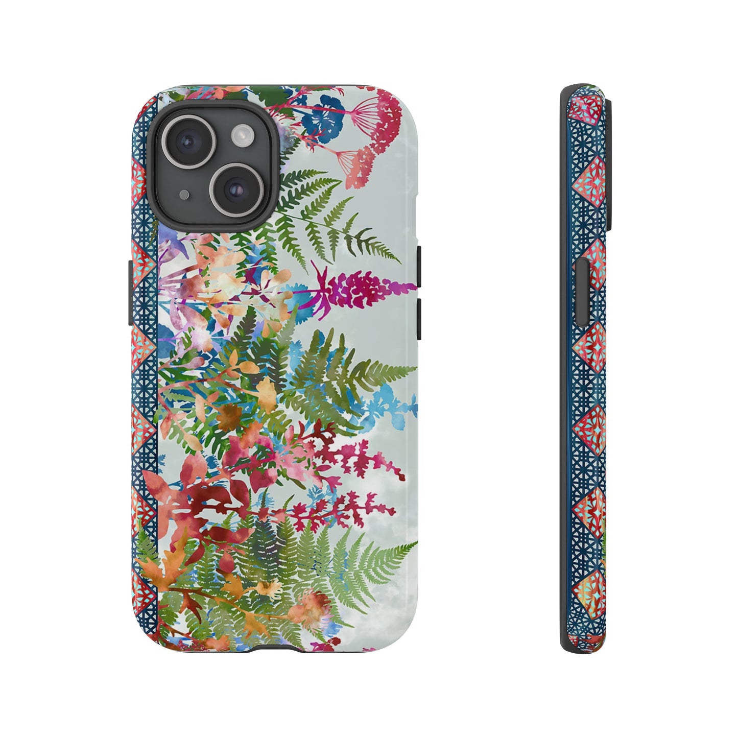 Apple I-Phone 15 (Series) Tough Case-Phone Case:  Haven [Lite Blue Border]