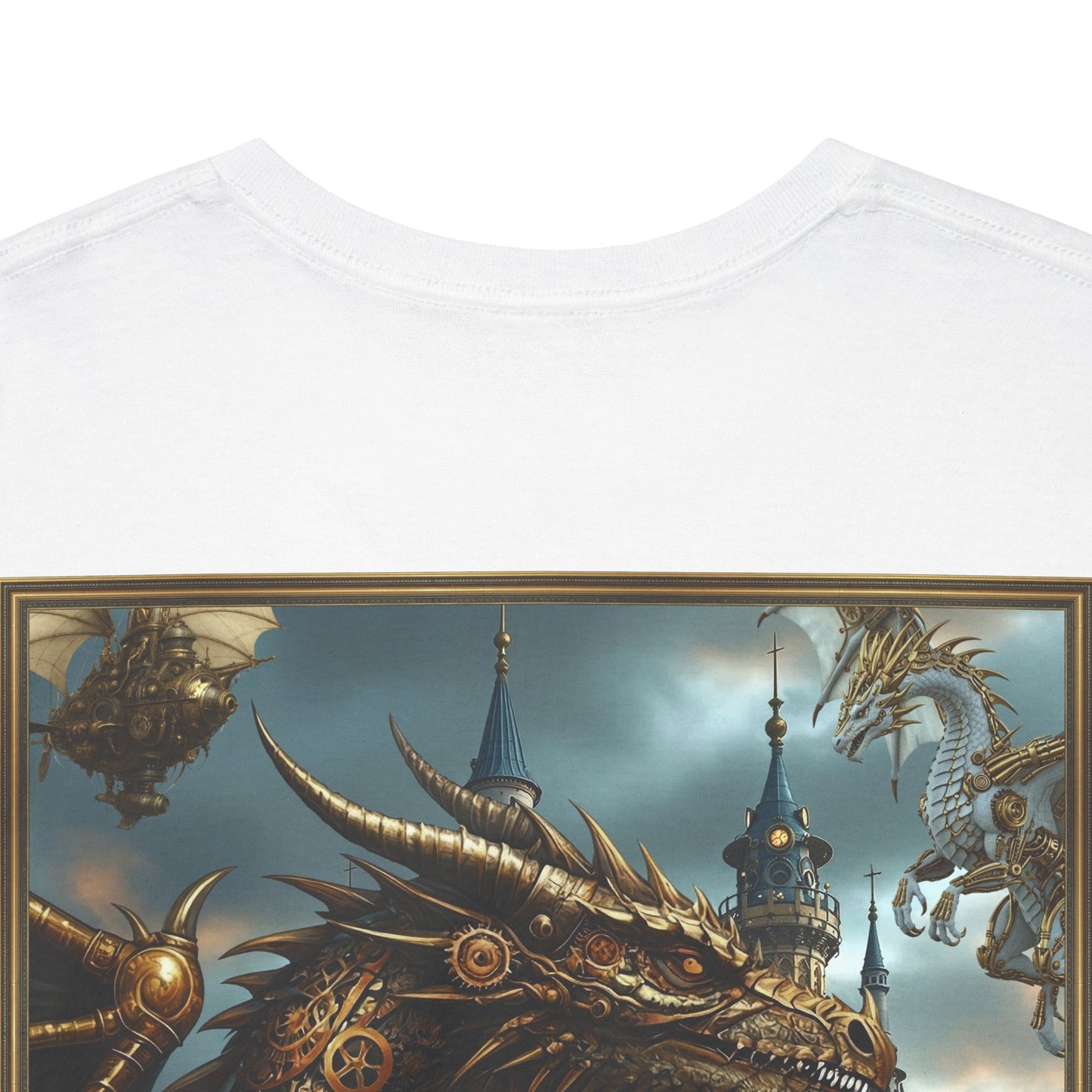 Dragon Crest T‑Shirt — Steampunk Dragon Fantasy Graphic Tee