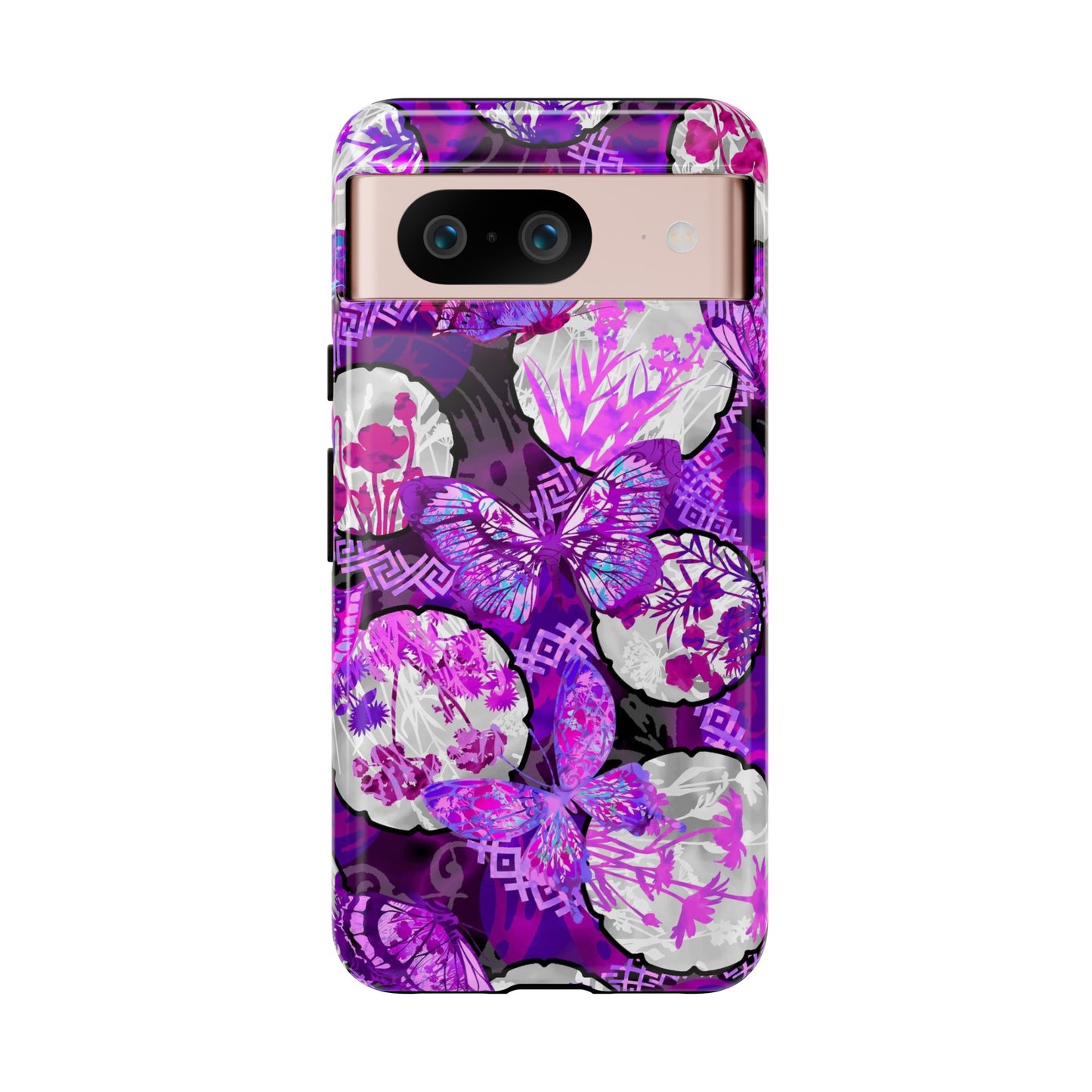 Google Pixel Tough Case-Phone Case: Dreamscapes [Bright Purple Butterflies]