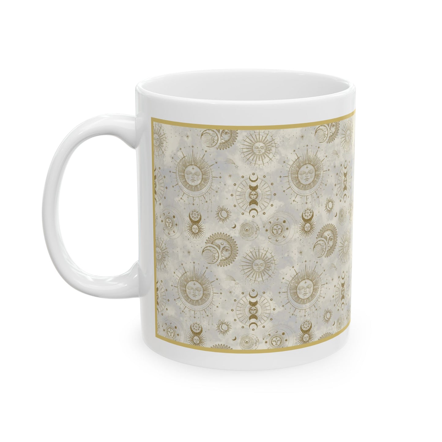 Ceramic Mug: White; The Sun, The Moon, And The Stars