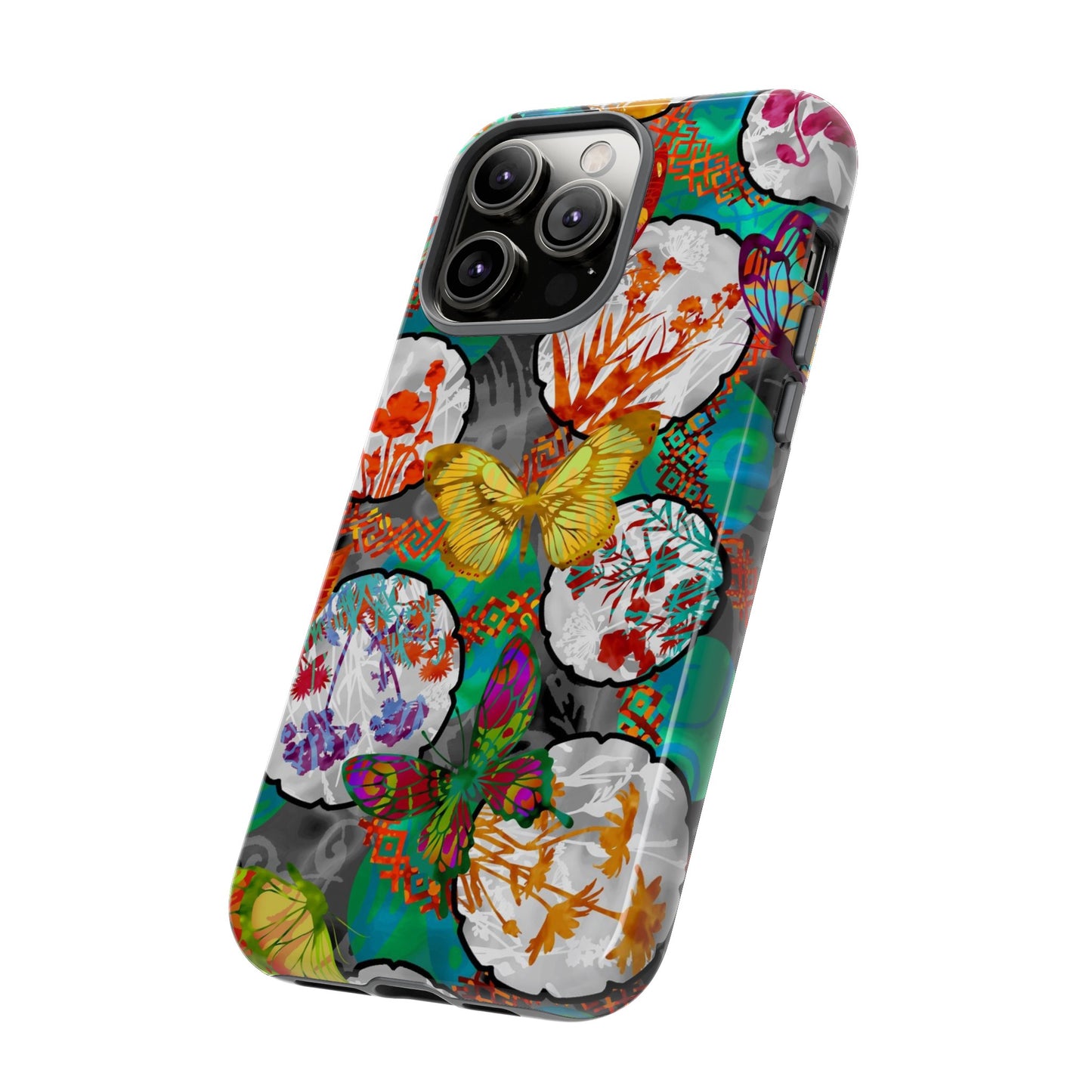 Apple I-Phone 14 (Series)-Tough Case-Phone Case:  Dreamscapes [Teal Butterflies]