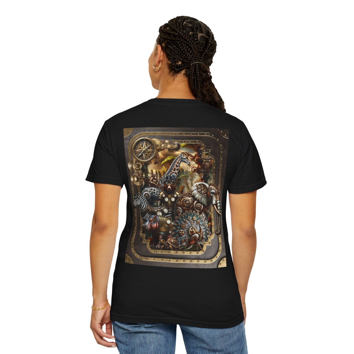 Unisex Heavy Cotton Tee:  "Steampunk Menagerie" [Animals]
