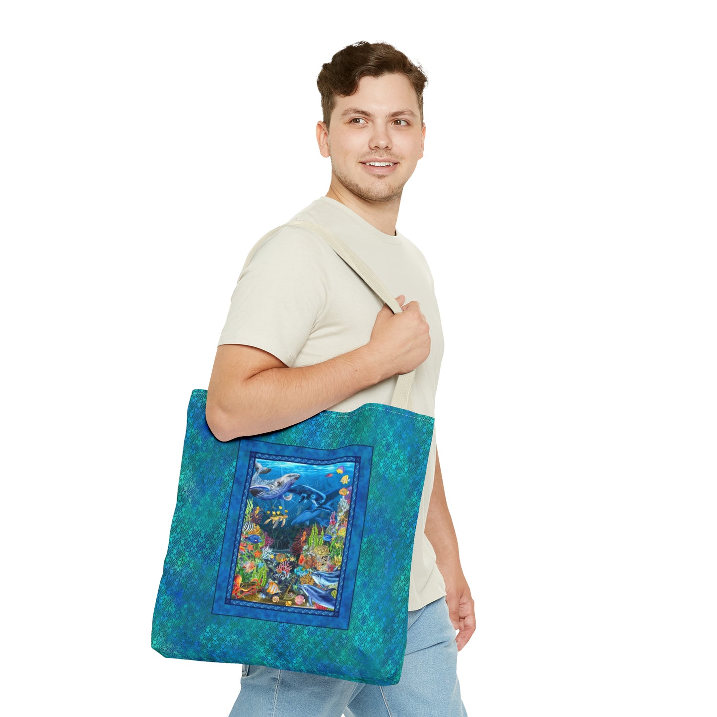Tote Bag:  large-18x18;  "Calypso" [Sea Life Panel]