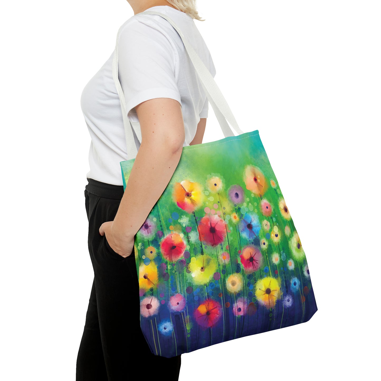 Tote Bag:  large-18x18;  "Year of Art" [Flowers in Field]