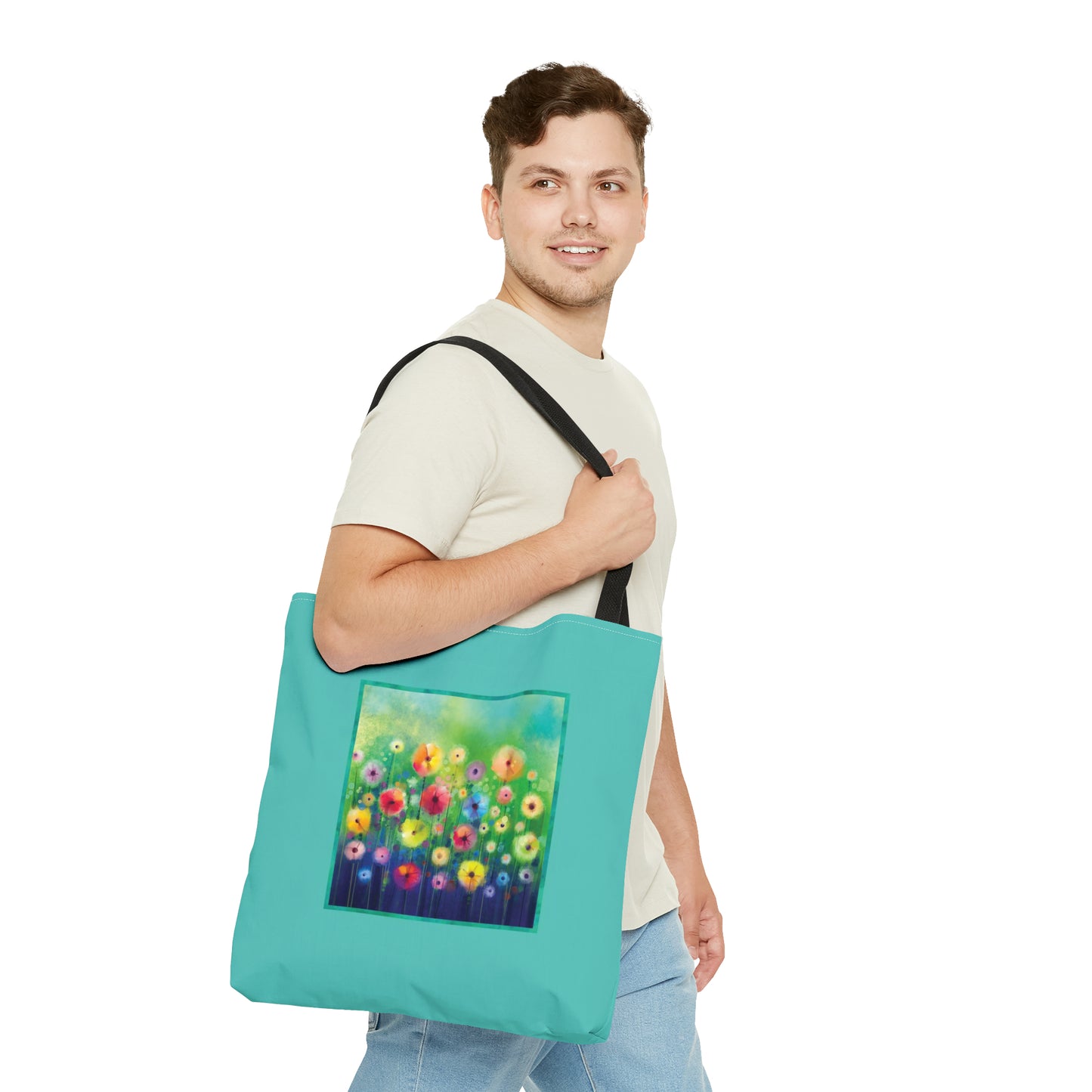 Tote Bag:  large-18x18;  "Year of Art" [Flowers in Field-SM]
