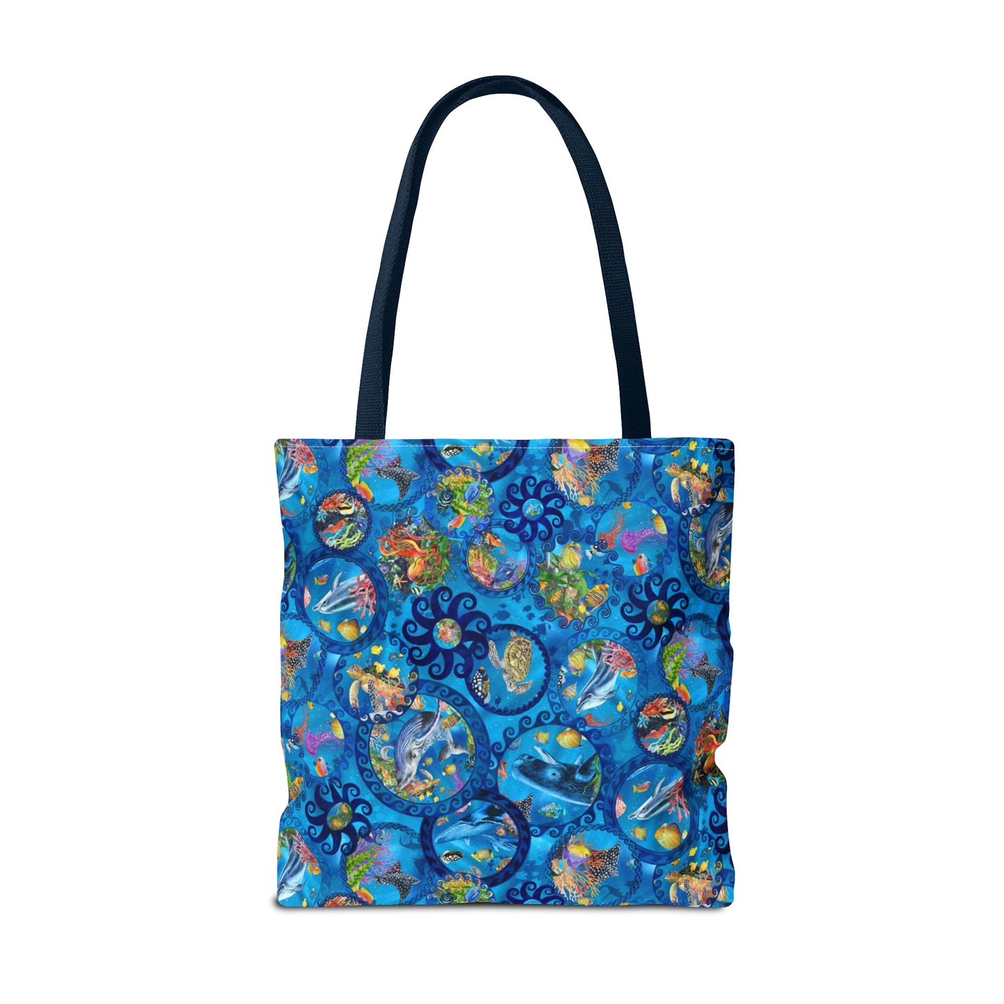 Tote Bag:  large-18x18;  "Calypso" [Sea Life Panel-Circles]