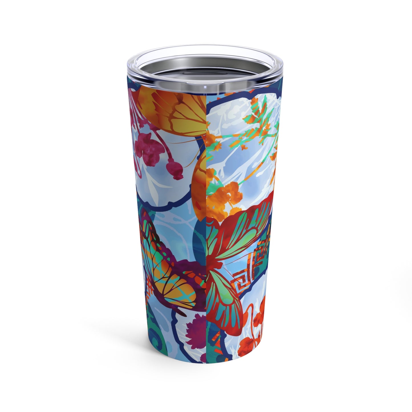 Thermal Tumbler:  20 oz:  Dreamscapes-Light Blue Butterflies