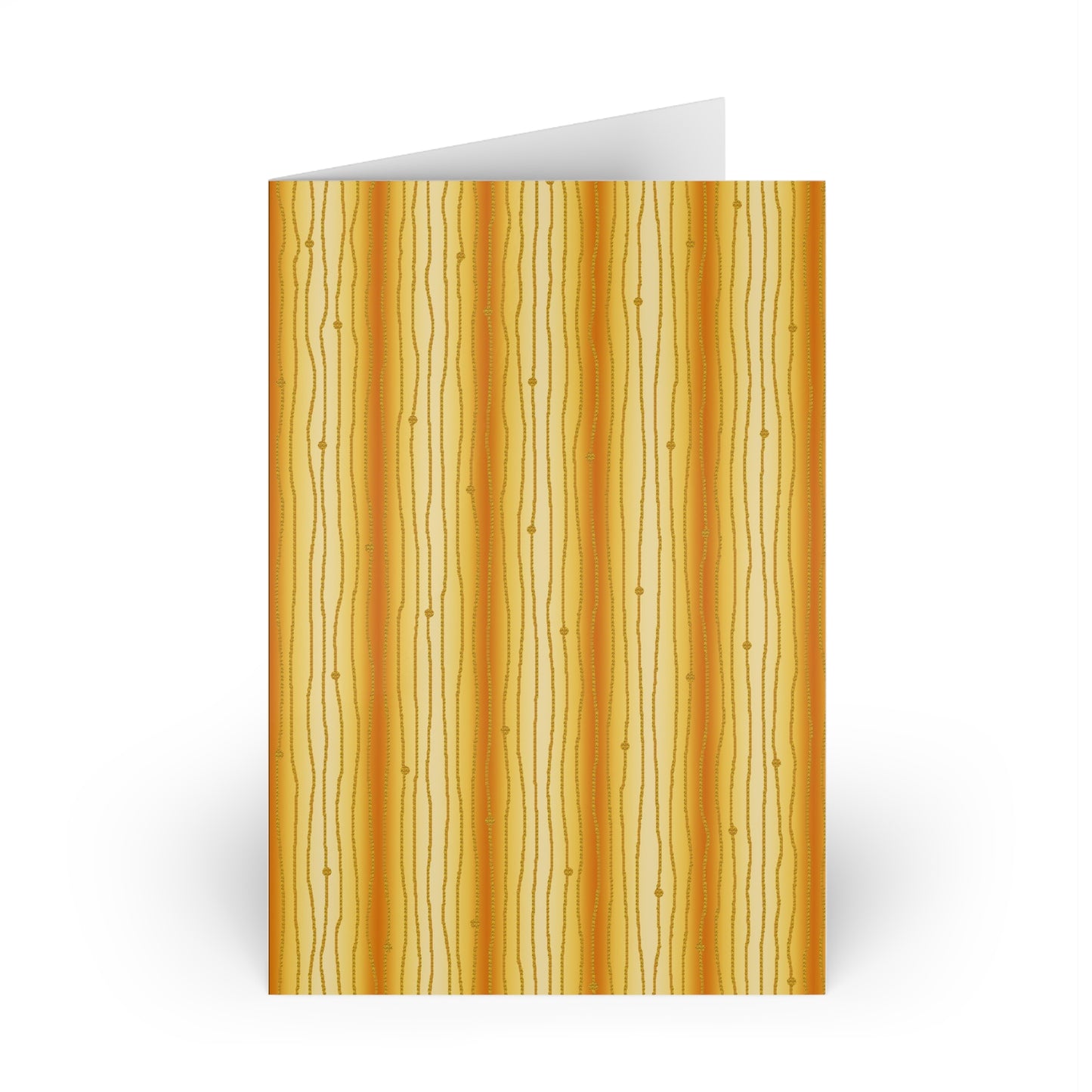 NOTE CARDS: CELSTIAL [STRIPES:  Orange/Gold]