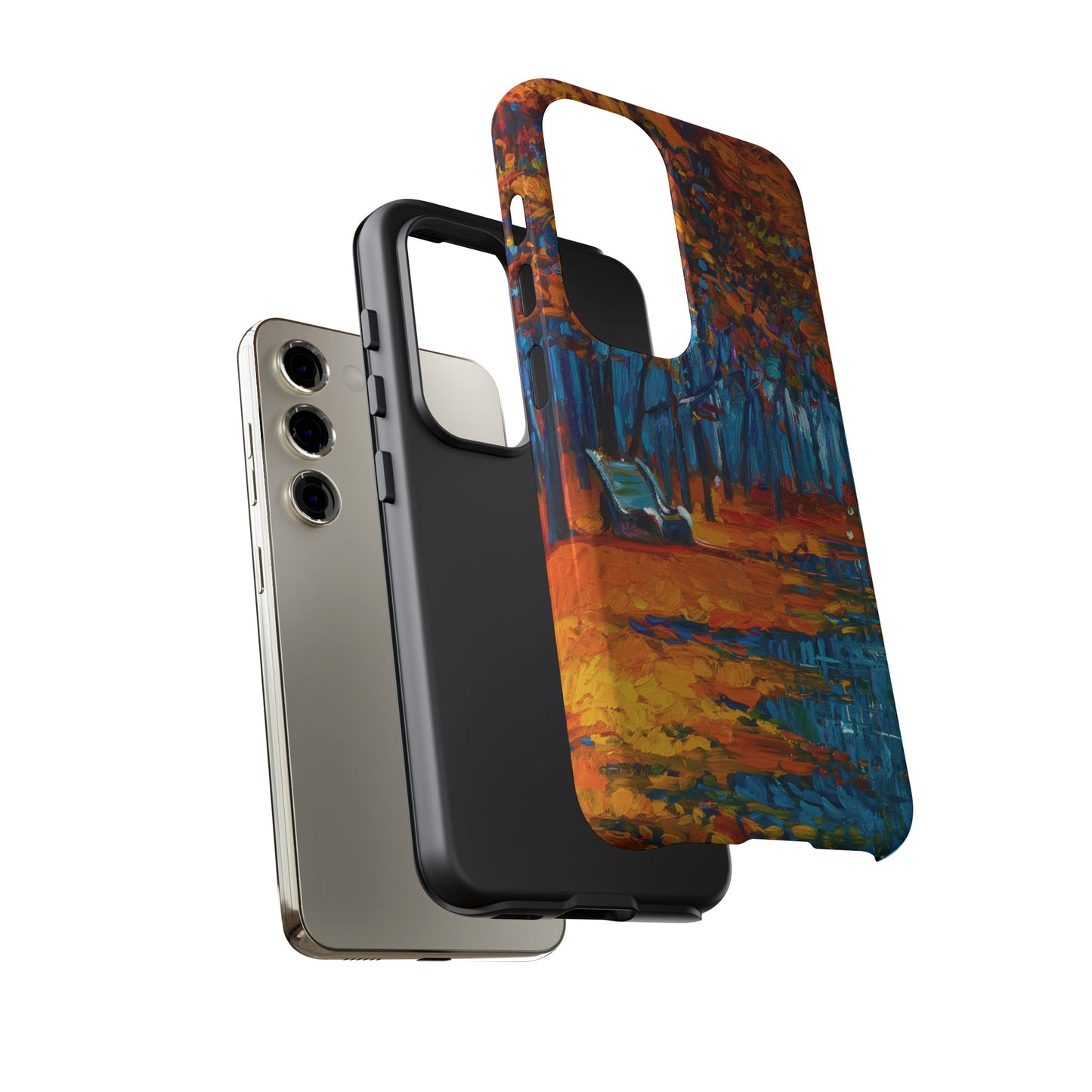 Samsung Galaxy S23 - Tough Case-Phone Case:  Year of Art [Fall Park Bench]