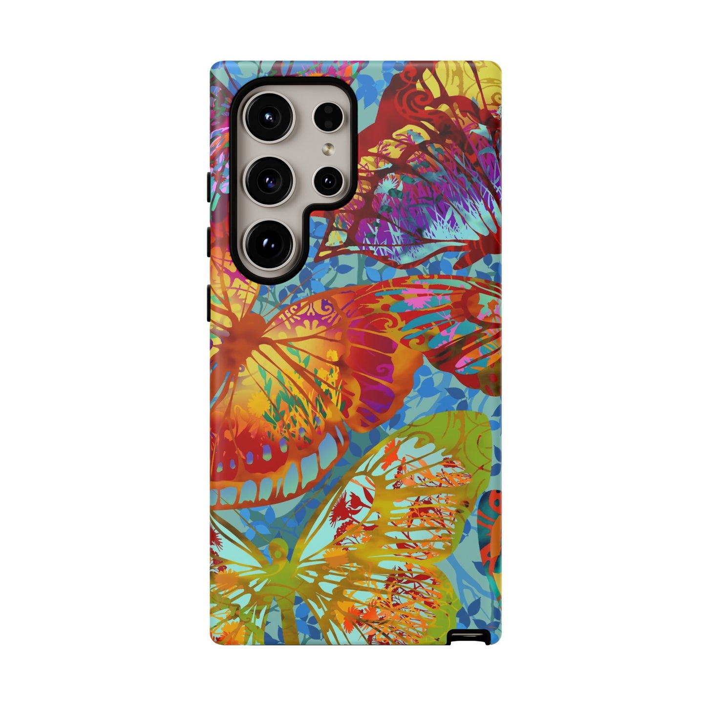 Samsung Galaxy Series Tough Case-Phone Case: Dreamscapes [Light Green Butterflies]
