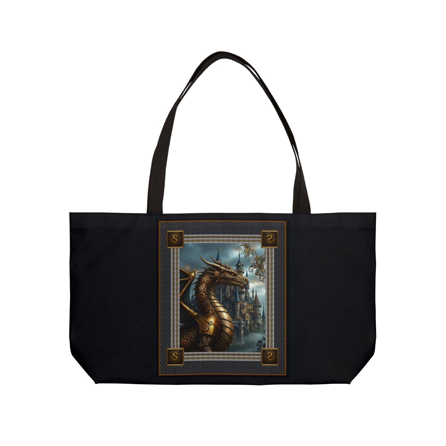 Weekender Tote Bag (Large):  Steampunk Dragons [Dragon Portrait]