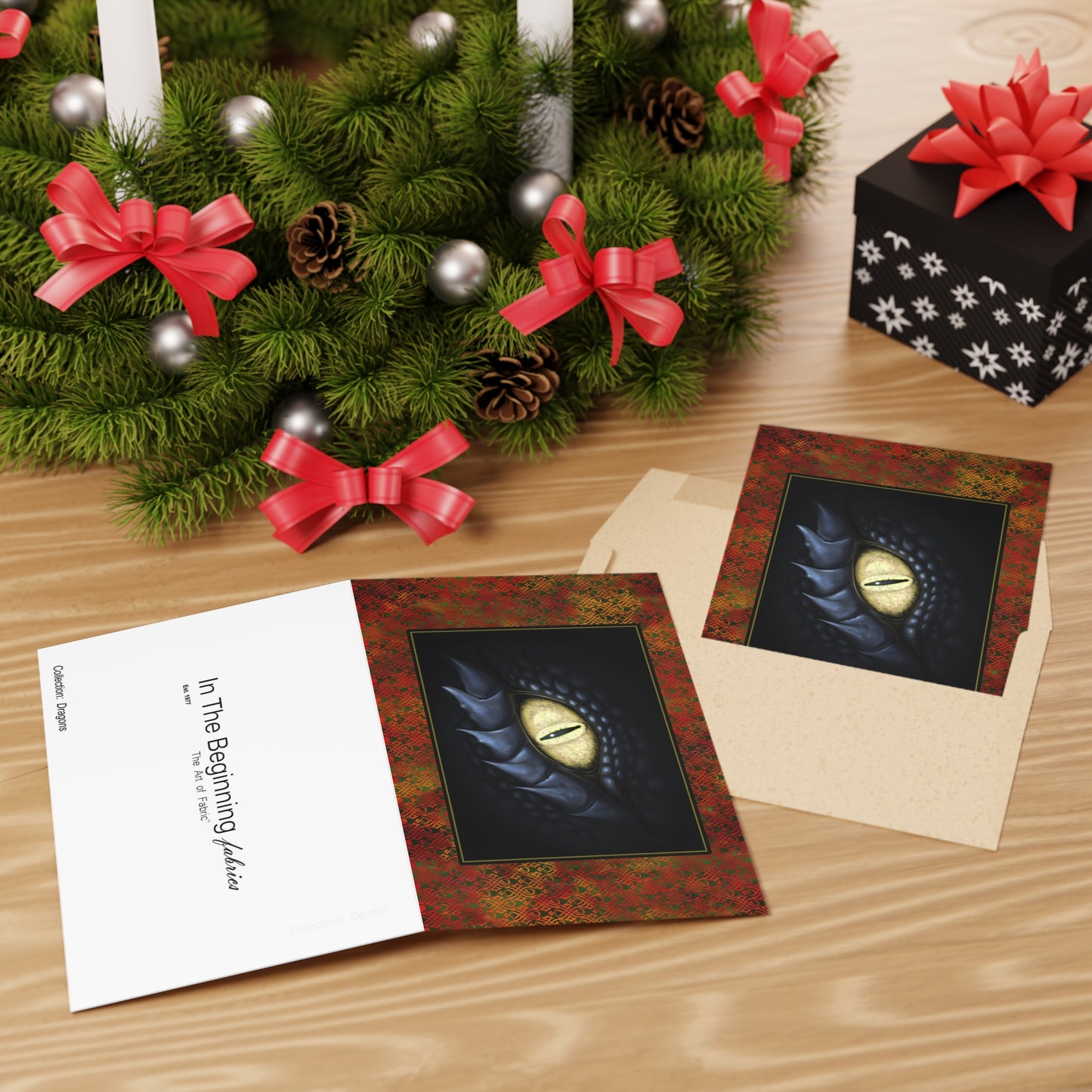 NOTE CARDS: DRAGONS [Black Eye-Red Flames]
