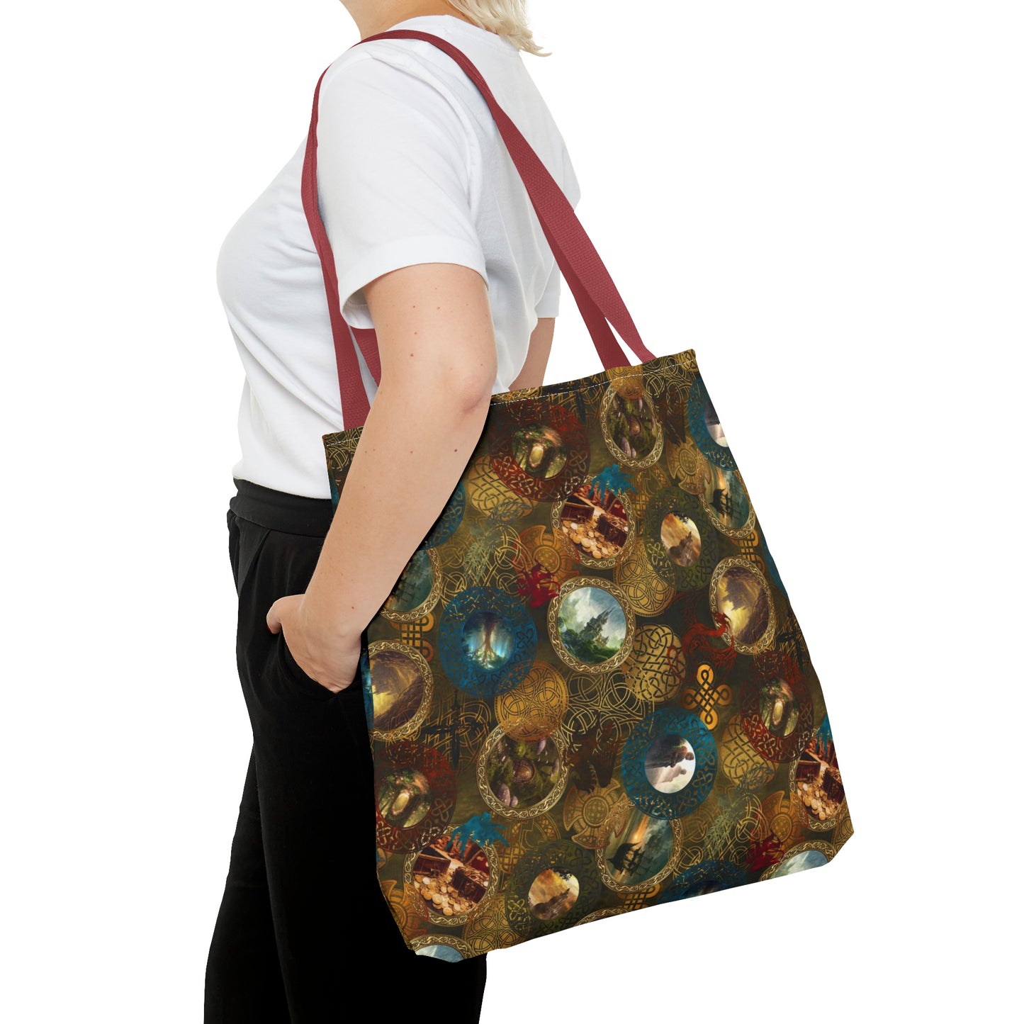 Tote Bag:  large-18x18;  "Legendary Journeys" [Circles Panel]