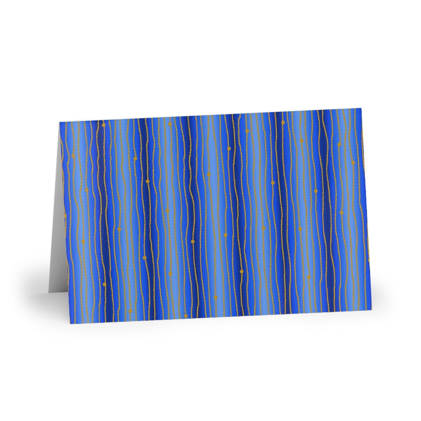 NOTE CARDS: CELSTIAL [STRIPES:  Blue/Gold]