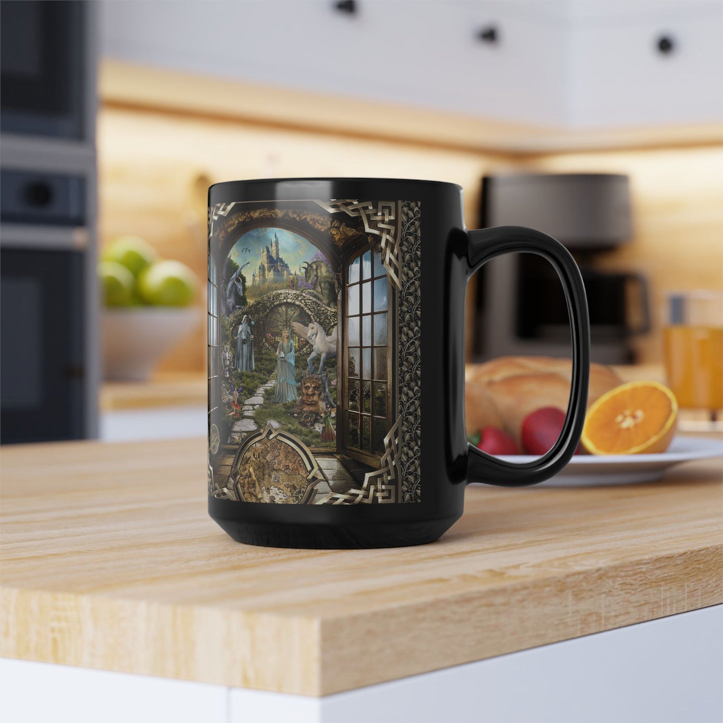 Black Mug-15oz:  "Journey" Panel