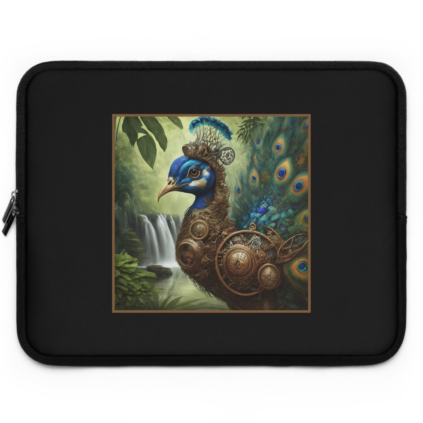 Laptop Sleeve (Sizes: 13", 15", 17"):  Steampunk Menagerie [Peacock]