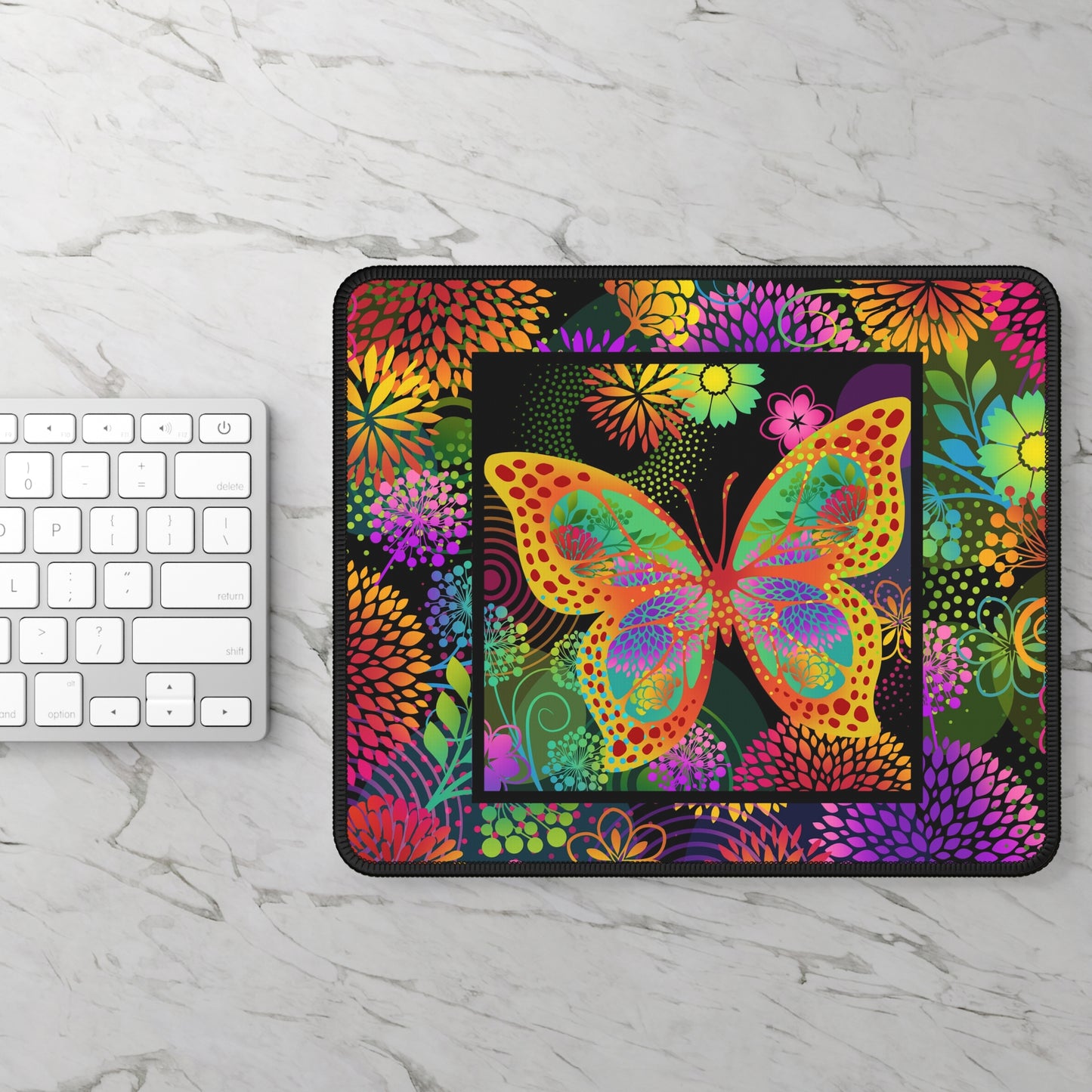 Mouse Pad-Gaming;  9x7 - "Unusual Garden" Buterfly 1